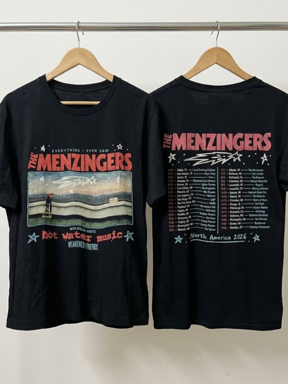 The Menzingers North America Tour 2026 Two Sided T-Shirt Reprint
